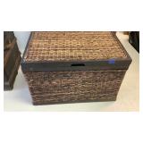 Wood Whicker Trunk 33 1/2" x 21 1/4" x 22"