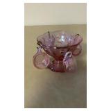 Vintage Mini Pink Depression Glass Pedestal Punch
