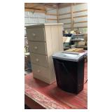 Small Cabinet and Paper Shredder