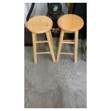Oak Bar Stools 24" T (2)