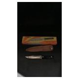 Compass Bowie Knife Carbon With Leather Sheath