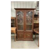 Hutch Glass Shelves Lights  44"W x 16 1/2" D 75"