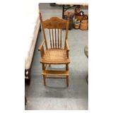 Oak Cane Bottom High Chair
