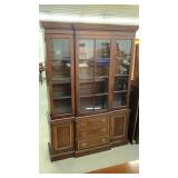 Dixie Hutch 2 Pc Glass Shelves Lighted 56" W x