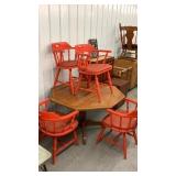 Orange chairs (4) & Table