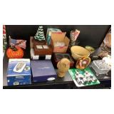 American Flag, Glass Pumpkin, Light up Tree,