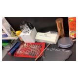 Silver Plate, Knives, Pasta Holder, Etc