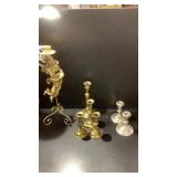 Brass & Sterling Candle Holders,