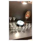 Wood Mirror, Crystal, Covered Dish