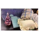 Homemade Travel Bag, Fabric Tree, Pillow, Table