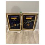 (2) Presidential Dollar Frames, 19"x26"