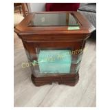 End Table Curio, w/ light, already has shrink wrap