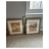 Pair of pictures, flowers, 15"x18"