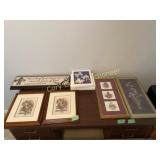 Sign & pictures & frames