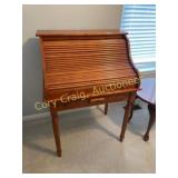 Oak Roll Top Desk w/ pigeon holes, 32"w, 24"d, 44"