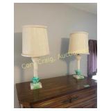 Matching pair of table lamps, they are either marb
