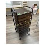 Storage chest on casters w/ 10 drawers, 14"w, 15"d