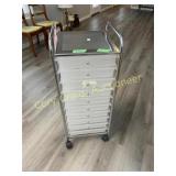 Storage chest on casters w/ 10 drawers, 14"w, 15"d