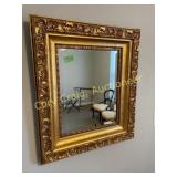 Beveled Mirror in Gilted Frame,