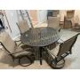 Metal Patio Set, 48" Round Table w/ (4) Swivel Cap