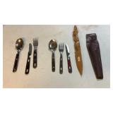 Camping Utensils and Wood Knife