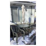 Patio Table 4 Chairs Umbrella NO PADS