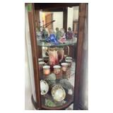 Pink Glass, Carnival Glass, cups and Saucers,