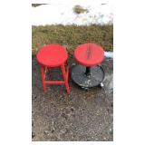 Craftsman Shop Stool and Metal Stool