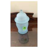 Blue Frosted Jar