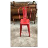 Red Metal Bar Stool 24"
