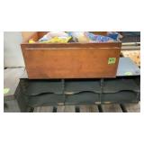 Wood Box With Misc, Metal File Box