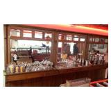 Oak Bar Back With Beveled Mirror with Vermeer
