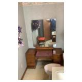 Antique Make Up Dresser With Mirror And Chair