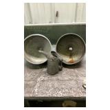 Galvanized Oil Funnels and Oil Can