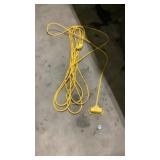 Yellow Extension Cord With Three Plug