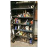 Metal Shelf and Contents