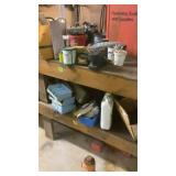 Contents Of Work Bench BOTH BENCH GRINDER AND THE