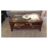 Glass Top Coffee Table, NICE QUALITY! 4 Drawers 4'