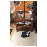 Glass Top End Table, LIKE NEW! QUALITY 2' W x 2' D