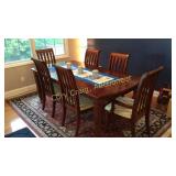 Cherry Wood Dinning Table, 2 Captains Chairs, 4