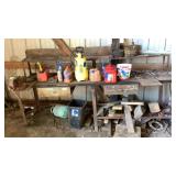 Work bench with shelf, excluding contents (blue