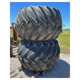(2) 66X43-25 floater tires with 10 bolt rims for