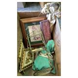 Box of home decor, heating pad