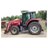 Massey Ferguson 5445 tractor with loader, bale
