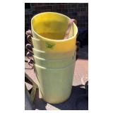 Buckets for transport auger discharge