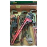 Flat of pipe wrenches