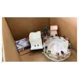 Box of home decor,star decor, lamp, steamer,