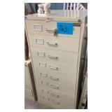 8 drawer metal card file cabinet 24w x 28-1/2d x