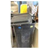 Rubbermaid trash can and contents