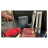 House decor, bible, dictionary, picture stands,